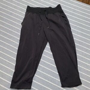 Lululemon Black Striped Cropped Joggers Size 4